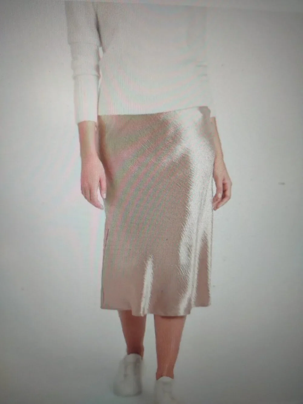 Banana Republic Satin Midi Skirt Beige - Size 8
